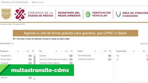 Citas para verificación vehicular